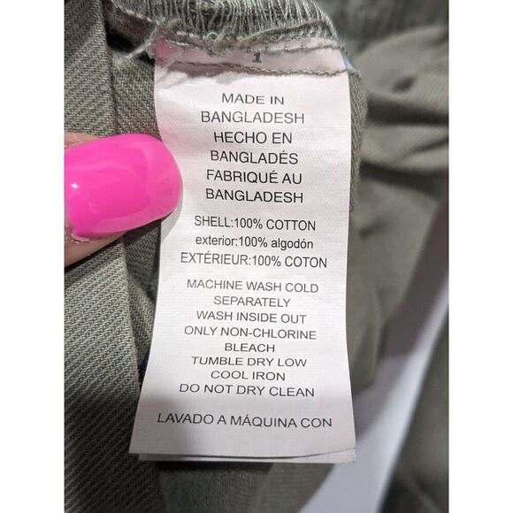 New! Michael Kors Army Green Denim Gold Button Front Longline Jacket, 2X - Picture 7 of 11